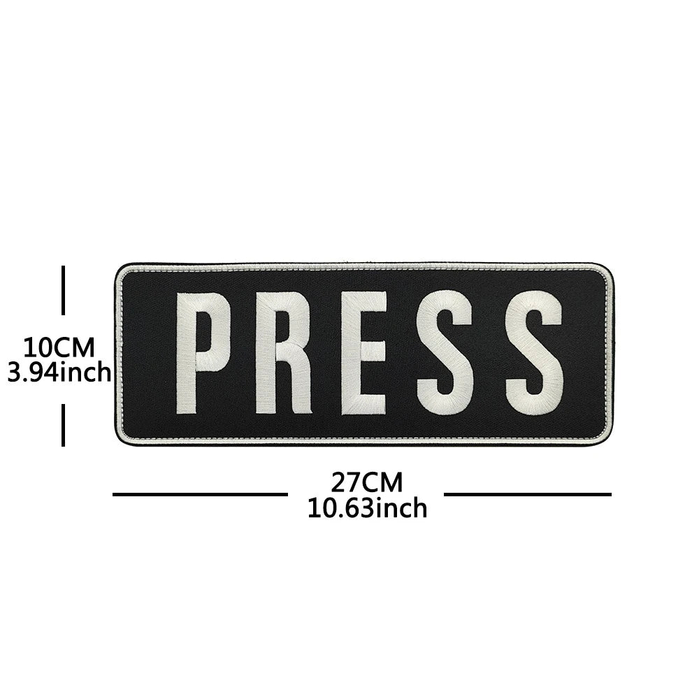 Patch Brassard Brodé PRESS MEDIA INSTRUCTOR – Réfléchissant & Lumineux | Velcro
