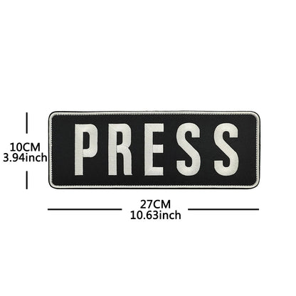 Patch Brassard Brodé PRESS MEDIA INSTRUCTOR – Réfléchissant & Lumineux | Velcro