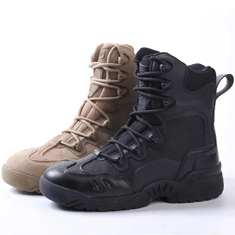 Rangers Tactiques en Cuir Homme - Desert Boots Respirantes et Antidérapantes