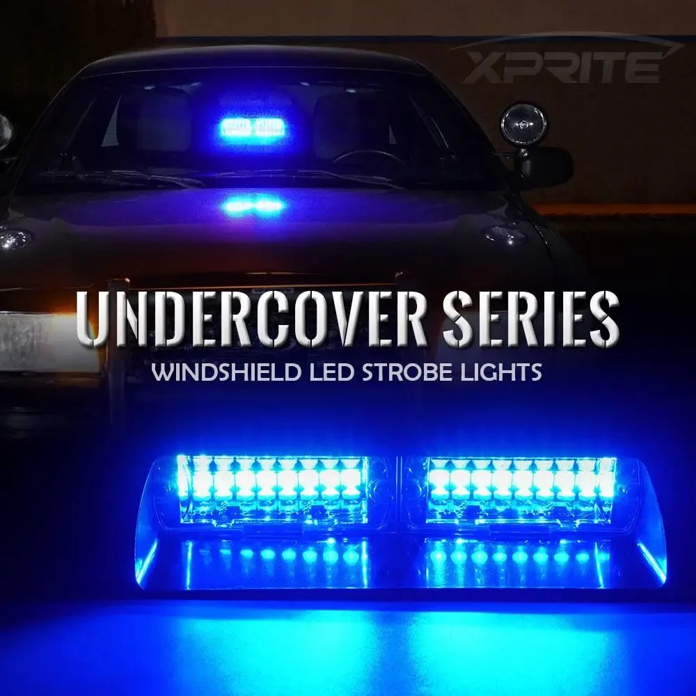 Feux Stroboscopiques LED Police – Barre Lumineuse d'Urgence 16 LED Pare-Brise 12V | 18 Modes Flash - BLACKBEARD OUTDOOR INDUSTRIES
