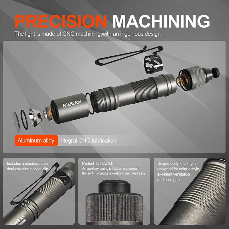 ACEBEAM pokelit AA 14500 flashlight AA torch 950 lumen Ma boutique