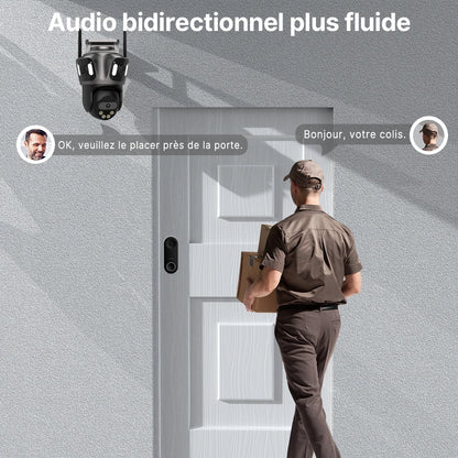 Caméra de Surveillance WiFi 4K/6K – Triple Objectif, Vision Nocturne Couleur, Détection IA, Étanche IP66 | iCSee - BLACKBEARD OUTDOOR INDUSTRIES