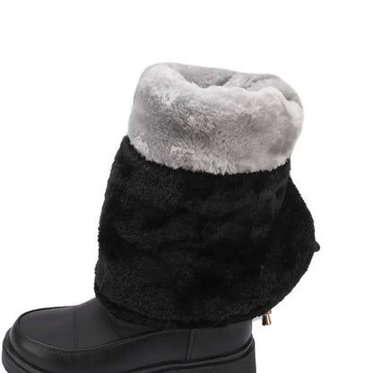 Cuissardes d’hiver femme à lacets, doublure fourrure