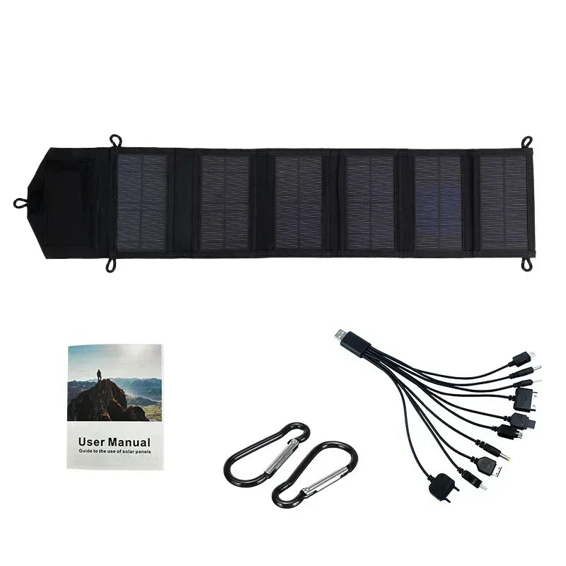 Chargeur solaire pliable portable avec chargement rapide USB Type-C pour téléphone, tablette et camping en extérieur - BLACKBEARD OUTDOOR INDUSTRIES