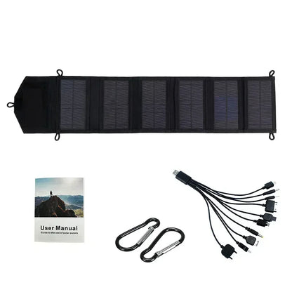 Chargeur solaire pliable portable avec chargement rapide USB Type-C pour téléphone, tablette et camping en extérieur - BLACKBEARD OUTDOOR INDUSTRIES