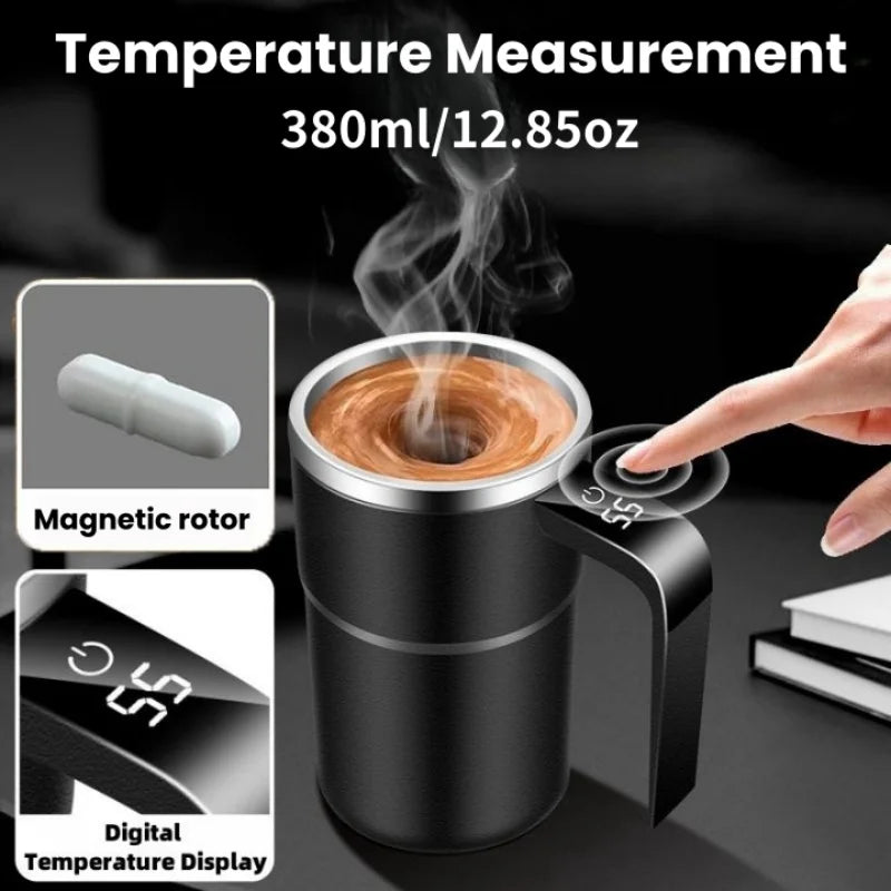 380ML Mini Electric Coffee Self Mixing Mug IP67 Waterproof Food Safe Coffee Mug USB Rechargeable Automatic Magnetic Cup For Tea BLACKBEARD OUTDOOR INDUSTRIES