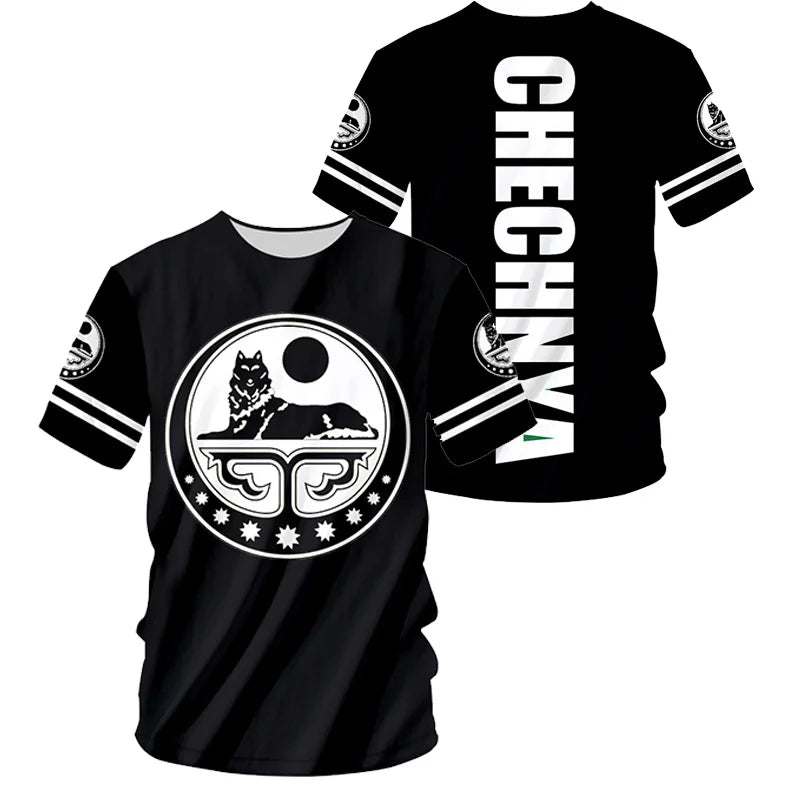 T-Shirt Graphique Emblème Tchétchénie Impression 3D – Streetwear Hip Hop | XXS à 4XL & Enfant | 9 Coloris - BLACKBEARD OUTDOOR INDUSTRIES
