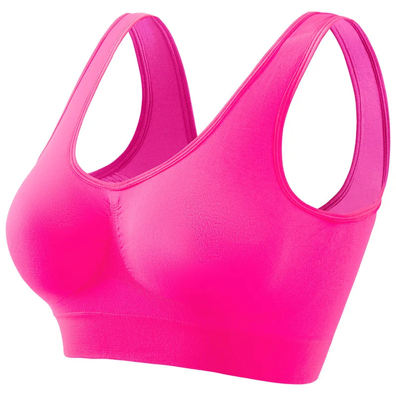 Brassière Sport Femme Sans Armature Grande Taille – Rembourrage Amovible, Sans Couture, Yoga & Running – S à 5XL