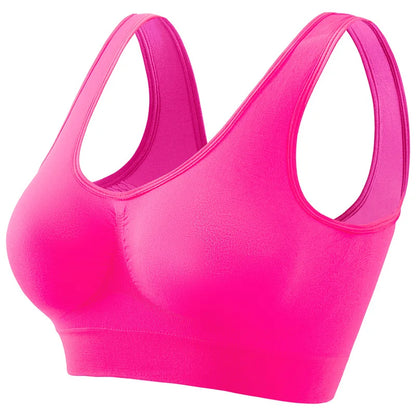 Brassière Sport Femme Sans Armature Grande Taille – Rembourrage Amovible, Sans Couture, Yoga & Running – S à 5XL