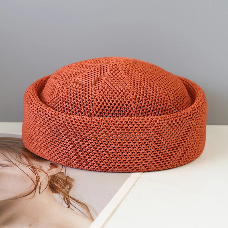 Béret femme été en maille ajourée