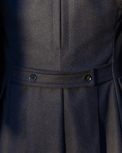 Manteau long homme à double boutonnage en laine et coton