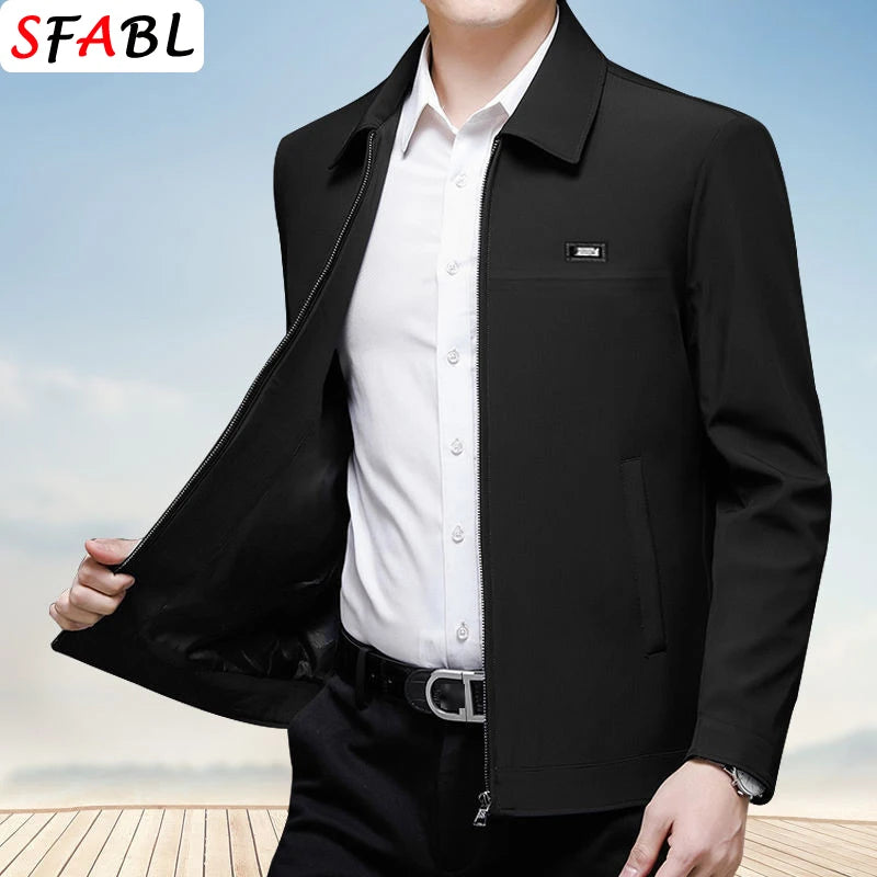 Veste Blazer Homme Business Casual – Coupe Ample, Col Rabattu, Fermeture Éclair | Printemps Été - BLACKBEARD OUTDOOR INDUSTRIES