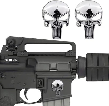 Autocollant métallique 3D tête de mort Ma boutique