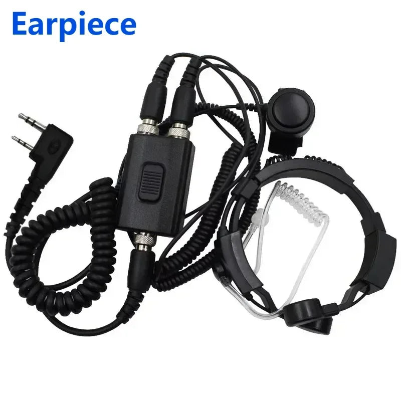Micro-Gorge Tactique Double PTT – Tube Acoustique Discret Baofeng UV-5R, Kenwood TK, HYT, TYT (K-Plug)