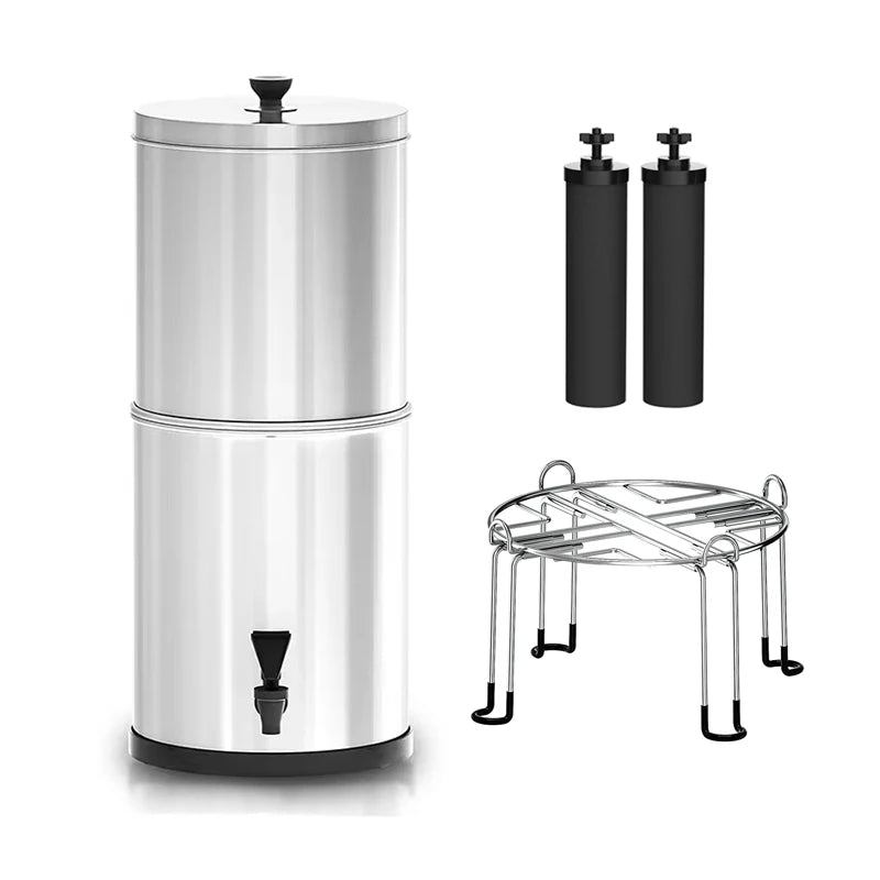 Filtre à Eau par Gravité BB9-2 – 9L, Inox, 0,01 Micron, Camping & Urgence