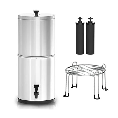 Filtre à Eau par Gravité BB9-2 – 9L, Inox, 0,01 Micron, Camping & Urgence