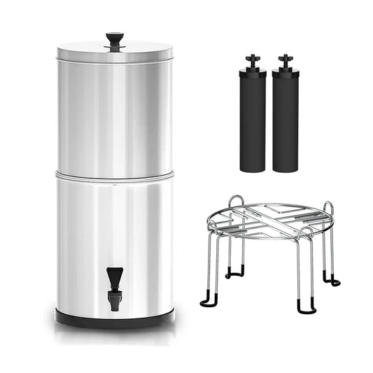 Filtre à Eau par Gravité BB9-2 – 9L, Inox, 0,01 Micron, Camping & Urgence
