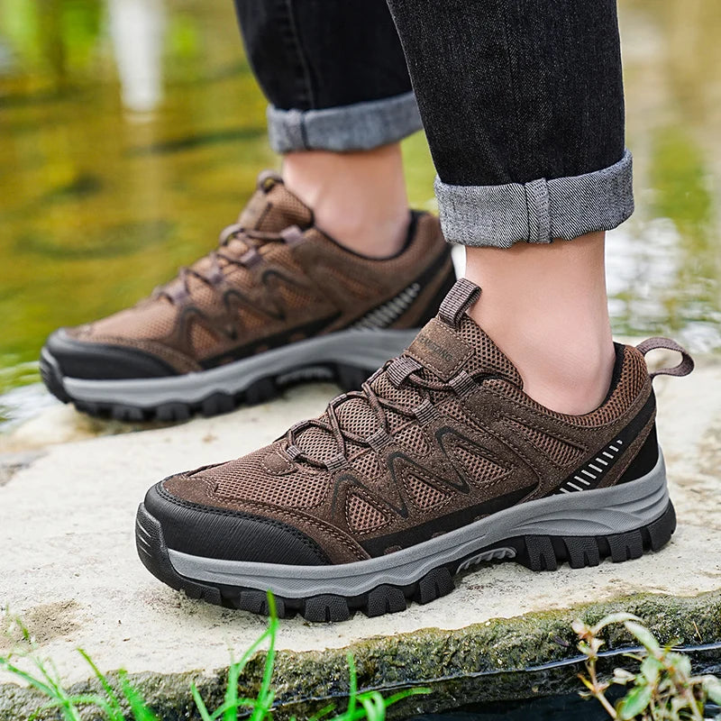 Chaussure Randonnée Homme Grande Taille – Tige Cuir Respirante Semelle EVA Légère – Pointures 39 à 48