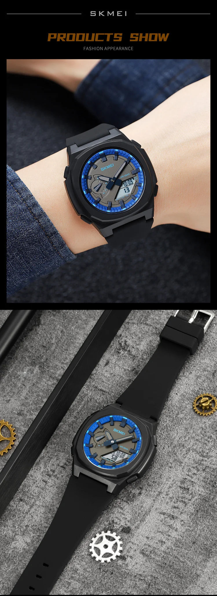 Montre de Sport SKMEI 2091 pour Homme – Montre Numérique Militaire Résistante à l'Eau avec Fonction Compte à Rebours et Date - BLACKBEARD OUTDOOR INDUSTRIES