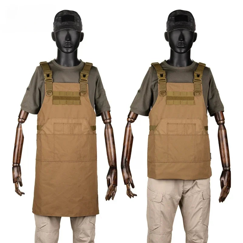 Tablier tactique 12 poches MOLLE, camouflage ou uni, taille unique