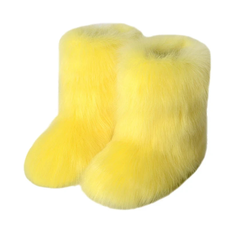 Bottes d’hiver femme fourrées en fausse fourrure