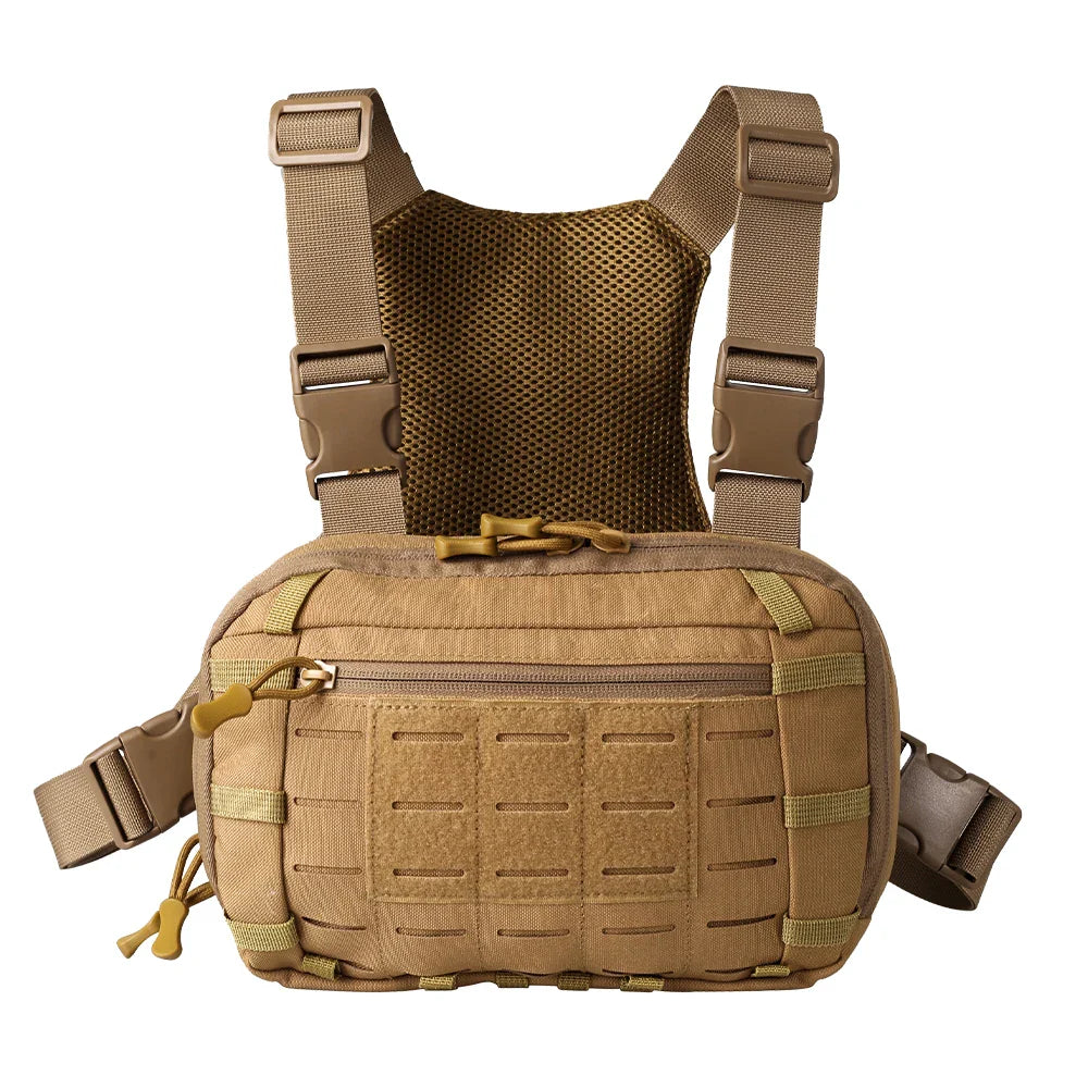 Sac de Poitrine Tactique avec Étui Pistolet – Pouch MOLLE EDC Utility Chest Rig - BLACKBEARD OUTDOOR INDUSTRIES