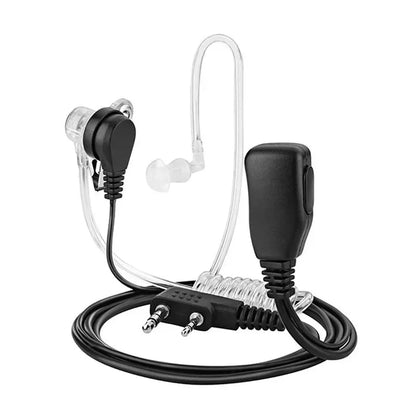 Oreillette Tactique 2 Pin PTT avec Tube Acoustique – Compatible Kenwood, Baofeng UV-5R, BF-888S