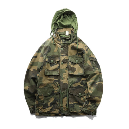 Veste militaire matelassée homme à capuche amovible