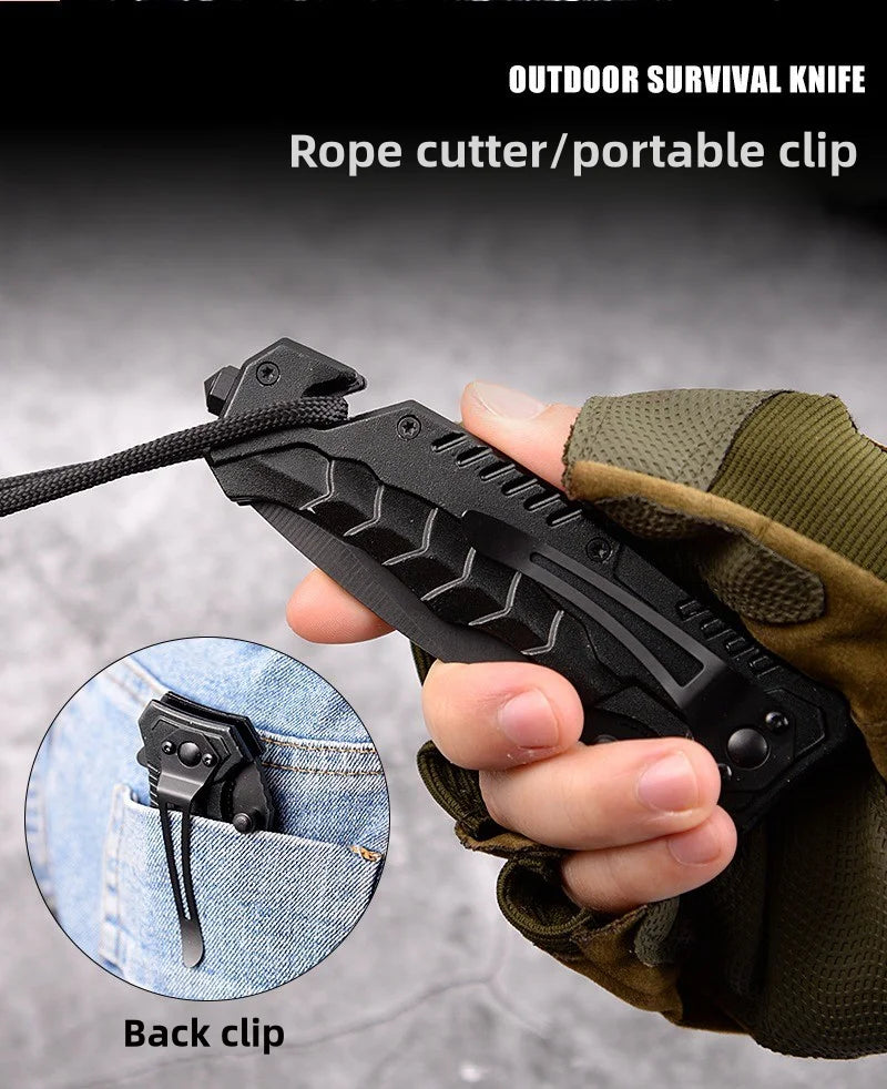 Multi functional outdoor camping knife with safety lock, foldable blade and sharp pocket tactical knife, suitable for fishing BLACKBEARD OUTDOOR INDUSTRIES