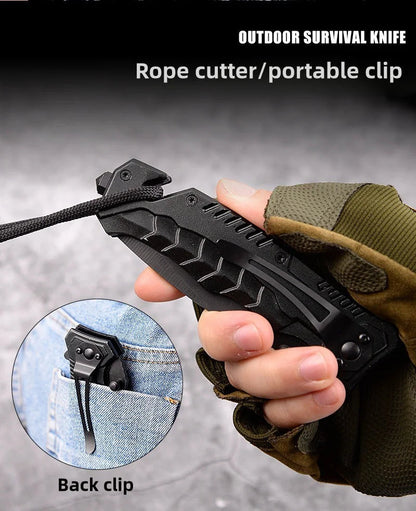 Multi functional outdoor camping knife with safety lock, foldable blade and sharp pocket tactical knife, suitable for fishing BLACKBEARD OUTDOOR INDUSTRIES