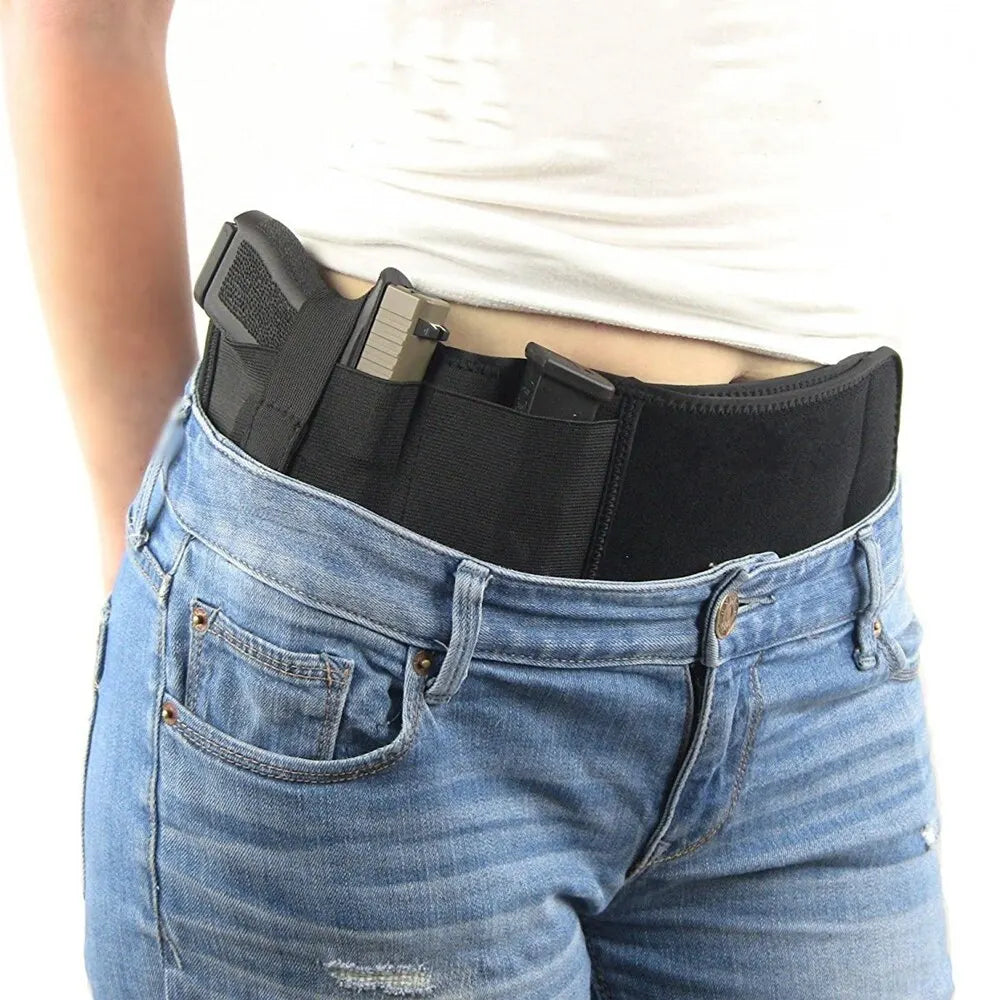 Holster Tactique Dissimulé Ceinture Ventre Canvas – Port Discret Unisexe – Chasse, Défense, Outdoor – 115 cm