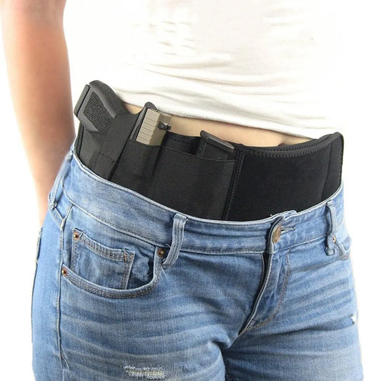 Holster Tactique Dissimulé Ceinture Ventre Canvas – Port Discret Unisexe – Chasse, Défense, Outdoor – 115 cm