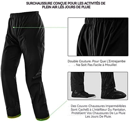 Combinaison Pluie Moto Imperméable 2 Pièces — Veste + Pantalon | Vert & Orange | M à XXXL - BLACKBEARD OUTDOOR INDUSTRIES