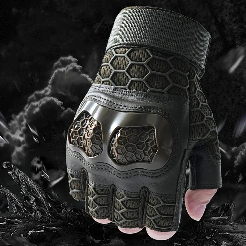 Gants Tactiques Demi-Doigt Militaire – Chasse Tir Combat Fitness Outdoor