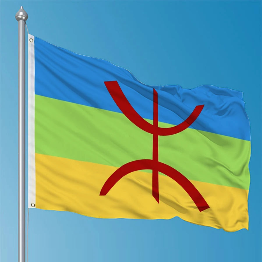 Drapeau Amazigh 90x150 cm – Bannière en Polyester Imprimée pour Décoration BLACKBEARD OUTDOOR INDUSTRIES