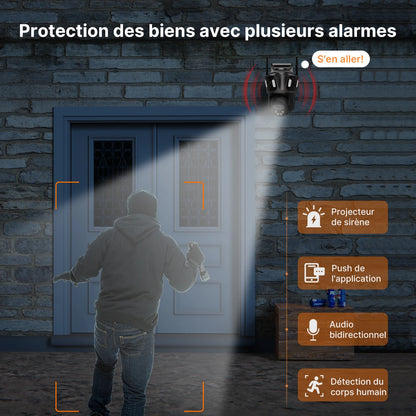 Caméra de Surveillance WiFi 4K/6K – Triple Objectif, Vision Nocturne Couleur, Détection IA, Étanche IP66 | iCSee - BLACKBEARD OUTDOOR INDUSTRIES