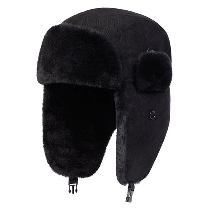 Chapka Hiver – Bonnet Oreillettes Velours Côtelé Unisexe