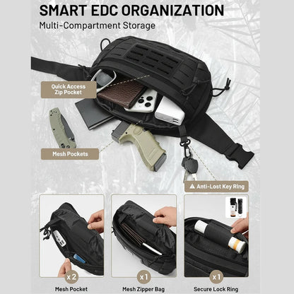 Sacoche banane tactique 6 L avec holster et MOLLE