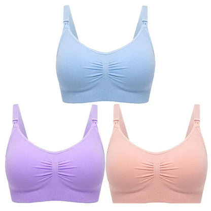 Lot de 3 Soutiens-Gorge d'Allaitement Maternité – Sans Armature, Grande Taille, Respirant