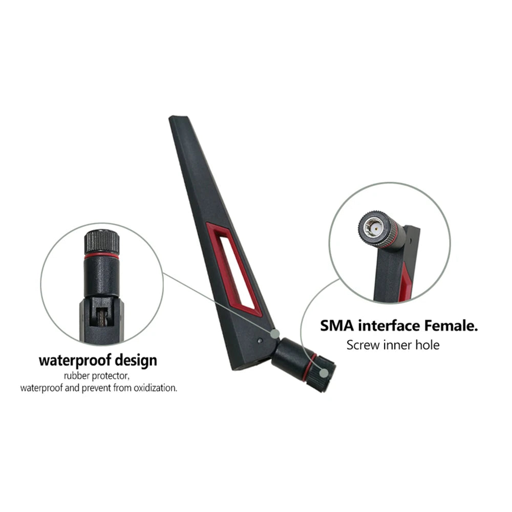 Antenne WiFi 10dBi Haute Performance | Double Bande 2.4Ghz / 5Ghz / 5.8Ghz | Connecteur RP-SMA ou SMA Male – 19.5 cm - BLACKBEARD OUTDOOR INDUSTRIES