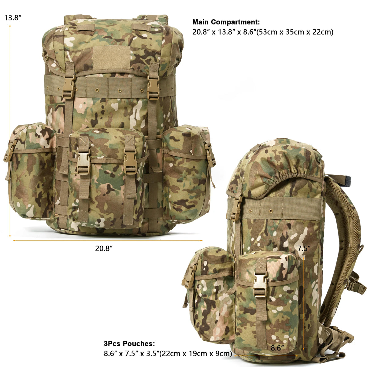 Sac à dos tactique ALICE C1 camouflage – Randonnée et bivouac