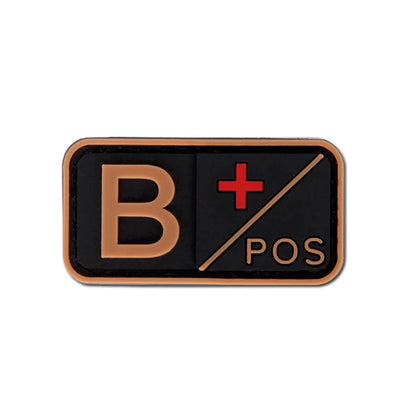 Patch Groupe Sanguin 3D PVC – A, B, AB, O | Rh+ & Rh- | Hook & Loop | Militaire, Airsoft, Tactique | 5×2,5 cm | 4 Coloris - BLACKBEARD OUTDOOR INDUSTRIES