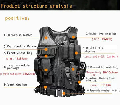 Gilet d’intervention tactique ajustable pour armée, chasse et entraînement Airsoft - BLACKBEARD OUTDOOR INDUSTRIES