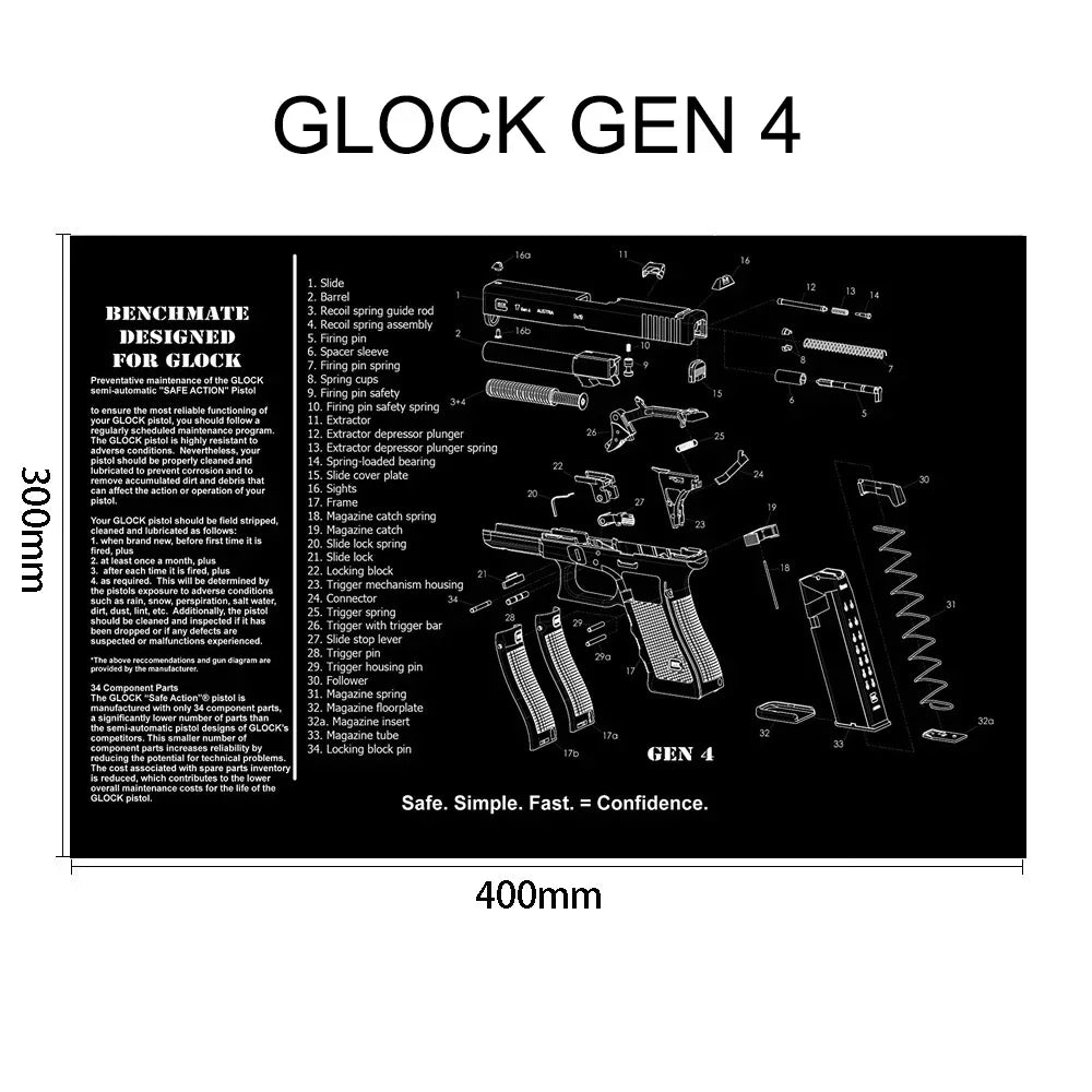 Tapis de Nettoyage pour Arme | Tapis Souris Multi-Armes – AR15, AK47, Remington 870, Glock, CZ75, P226, 1911… - BLACKBEARD OUTDOOR INDUSTRIES