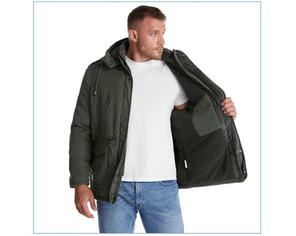 Veste d’Hiver Chaude Homme – DIMUSI Veste Tactique Épaissie | Polaire Doublée | Multi-poches | Coupe-Vent | Capuche | Mode & Outdoor - BLACKBEARD OUTDOOR INDUSTRIES