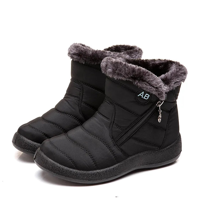 Bottines Hiver Femme Fourrées & Imperméables – Chaussures Chaudes à Talon Plat – Style Élégant & Confort – Neige / Froid - BLACKBEARD OUTDOOR INDUSTRIES