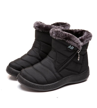 Bottines Hiver Femme Fourrées & Imperméables – Chaussures Chaudes à Talon Plat – Style Élégant & Confort – Neige / Froid - BLACKBEARD OUTDOOR INDUSTRIES
