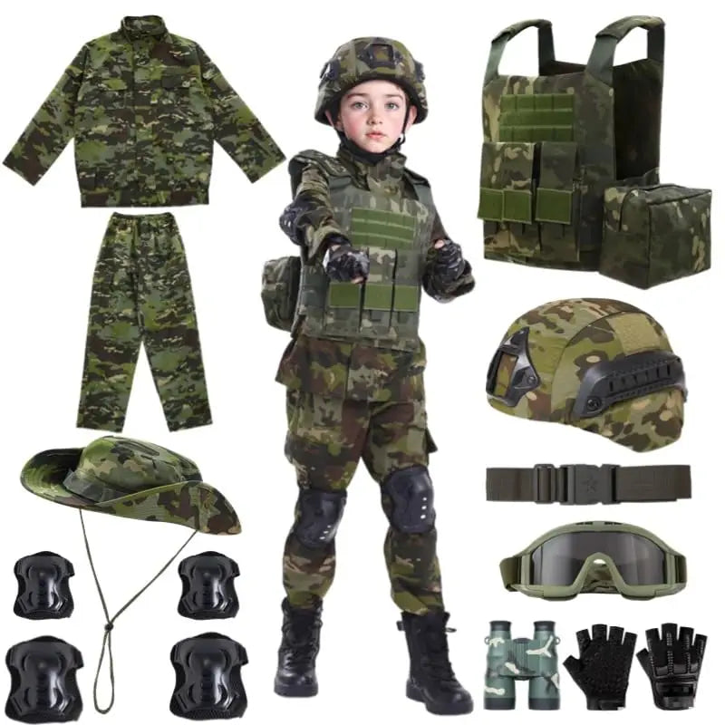 Kit Militaire Tactique Enfant – Gilet, Casque Airsoft, Télescope & Uniforme Combat - BLACKBEARD OUTDOOR INDUSTRIES
