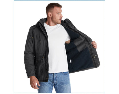 Veste d’Hiver Chaude Homme – DIMUSI Veste Tactique Épaissie | Polaire Doublée | Multi-poches | Coupe-Vent | Capuche | Mode & Outdoor - BLACKBEARD OUTDOOR INDUSTRIES