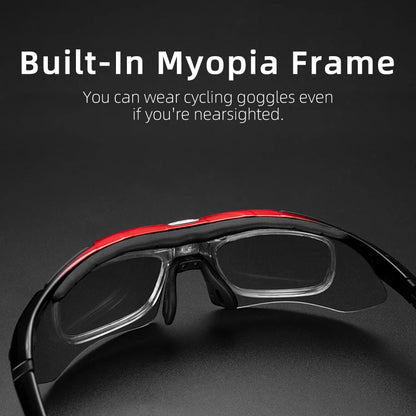 ROCKBROS Lunettes Cyclisme Polarisées – 5 Verres Interchangeables VTT Route